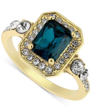 image of Charter Club Gold-Tone Pave & Square Crystal Statement Ring, Created for Macy-s