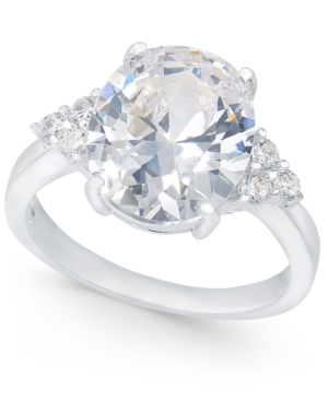 image of Charter Club Silver-Tone Crystal Ring, Created for Macy-s