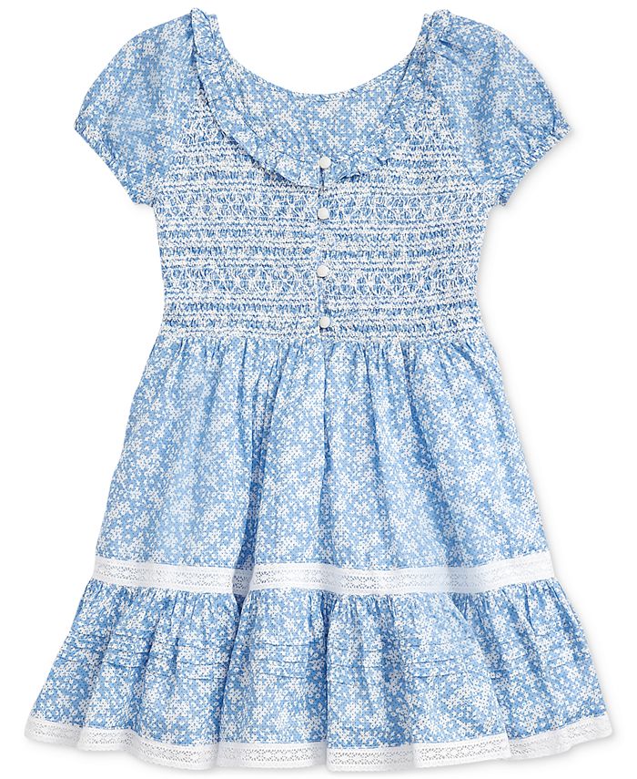 ralph lauren floral smocked cotton dress