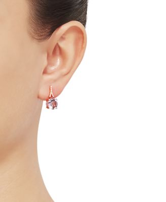 Pink Amethyst (3-1/2 ct. t.w.) & Diamond (1/20 ct. t.w.) Drop Earrings in 14k Rose Gold