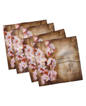 Ambesonne Floral Set of 4 Napkins 18