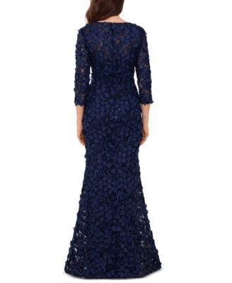 XSCAPE Floral Appliqué Gown - Macy's