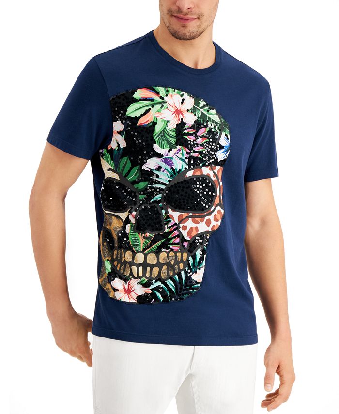 níquel La cabra Billy mantener INC International Concepts INC Men's Sequin Skull Graphic T-Shirt, Created  for Macy's & Reviews - T-Shirts - Men - Macy's