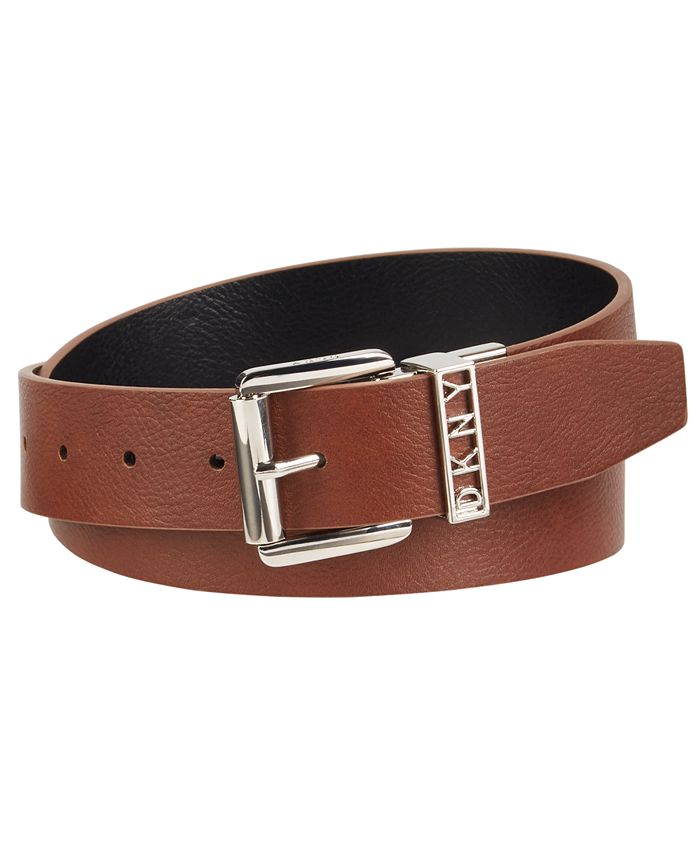 DKNY Reversible Smooth Belt With Logo Keeper - Macy's