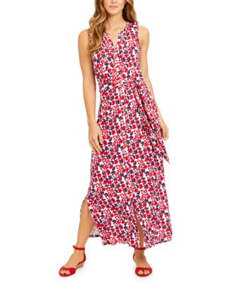 macy's red maxi dress