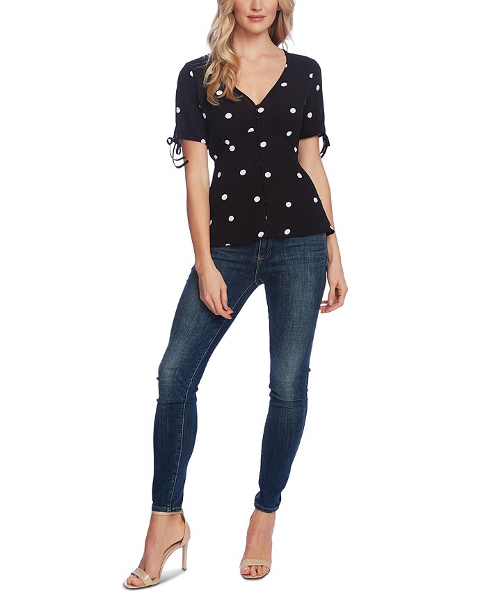 vince camuto polka dot blouse