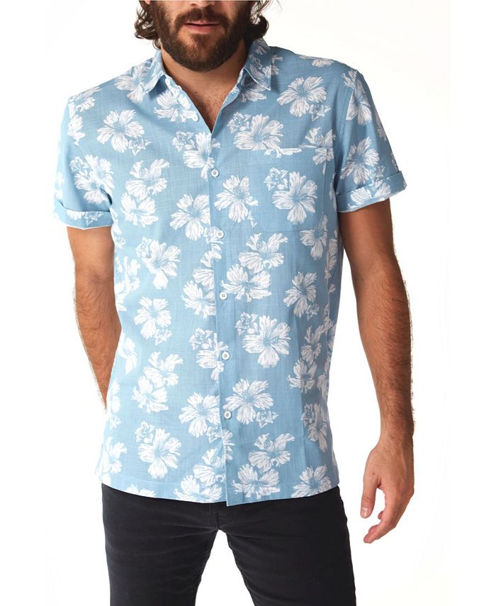 PX Men's Floral Print Short Sleeve Shirt - Macy's
