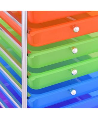10 Drawer Rolling Storage Cart Scrapbook Paper Office School Organizer
