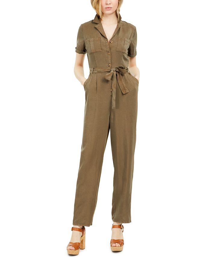 ONLY Short-Sleeve Utility Jumpsuit - Macy's