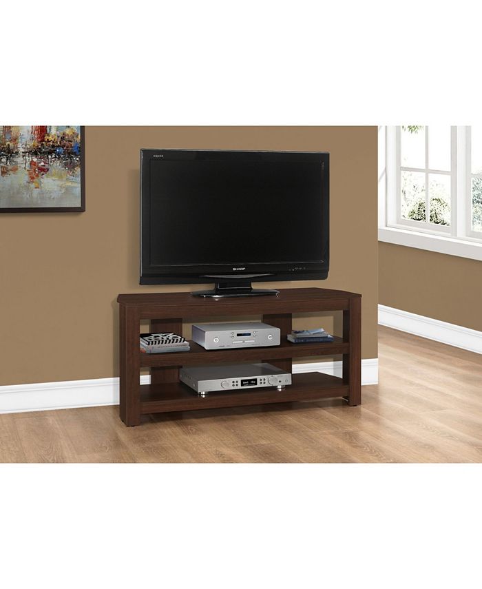 Monarch Specialties TV Stand 42" L Cherry Corner Macy