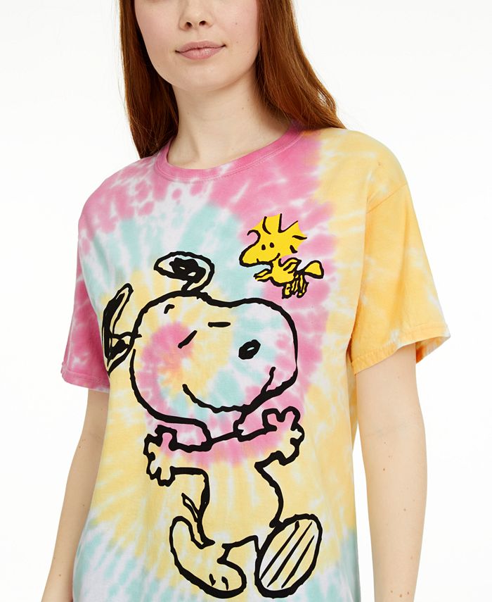 Peanuts Juniors' Snoopy Woodstock Printed Graphic T-Shirt - Macy's