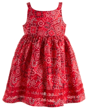 Blueberi Boulevard Baby Girls Red Handkerchief Dress