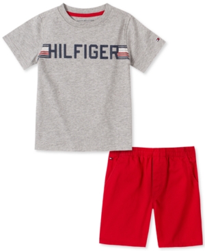 Tommy Hilfiger Baby Boys 2-Pc Logo T-Shirt & Twill Shorts Set
