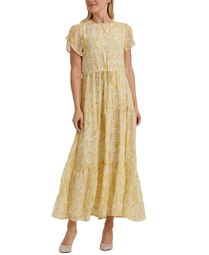 Lucky Brand Ariel Paisley-Print Tiered Dress - Macy's