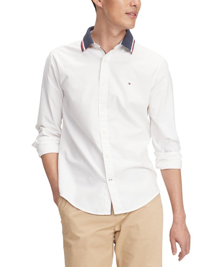 Tommy Hilfiger Men's Custom-Fit Stretch Mayer Oxford Shirt - Macy's