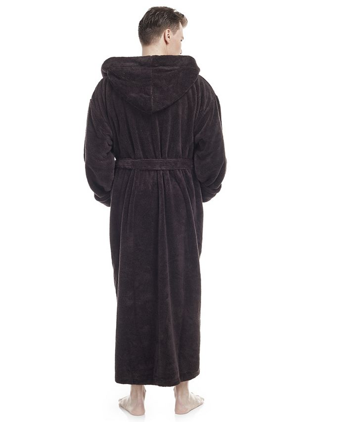 ARUS Men's Soft Fleece Robe, Ankle Length Hooded Turkish Bathrobe - Macy's