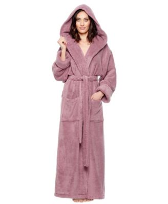 Women's Ankle Length Hooded Low Twist Soft Turkish Cotton Bathrobe