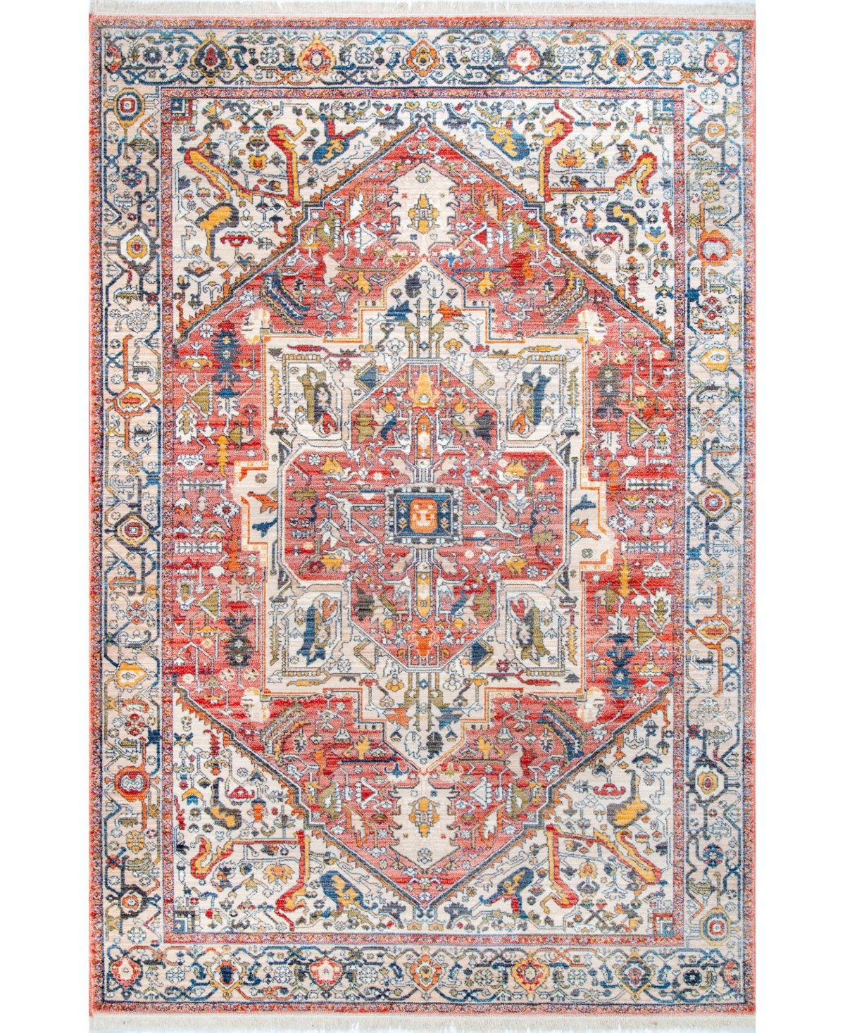nuLoom Mystic Ehtel Medallion Fringe 8' x 10' Area Rug - Orange