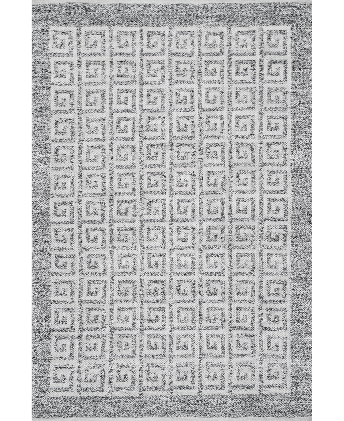 nuLoom Chequer Agora Trellis Contemporary Gray 5' x 8' Outdoor Area Rug - Gray