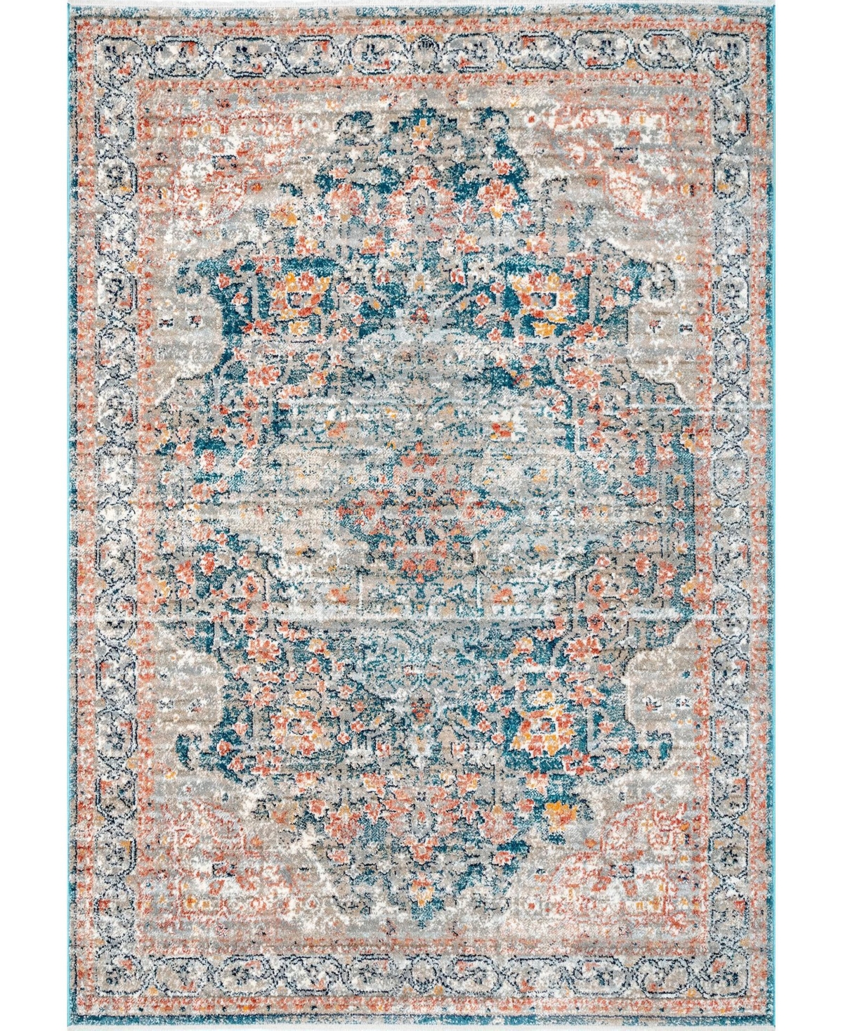 nuLoom Delicate Chanda Persian Vintage-Inspired Blue 8' x 10' Area Rug - Blue