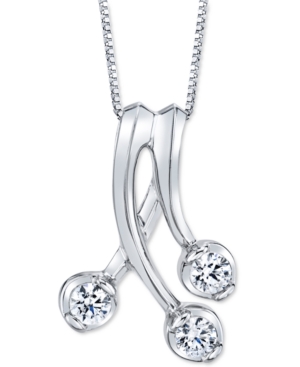 image of Diamond Abstract Pendant Necklace (3/8 ct. t.w.) in 14k White Gold