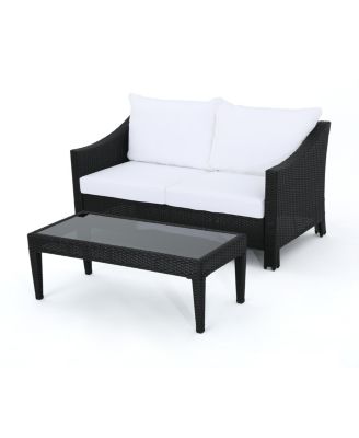 Noble House - Antibes Outdoor 2pc Wicker Seating Set, Quick Ship