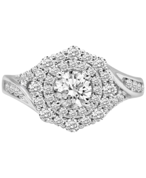image of Diamond Multi-Halo Engagement Ring (1-1/4 ct. t.w.) in 14k White Gold