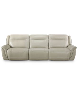 Lenardo 3-Pc. Leather Sofa with 3 Power Motion Recliners, Created for Macy's