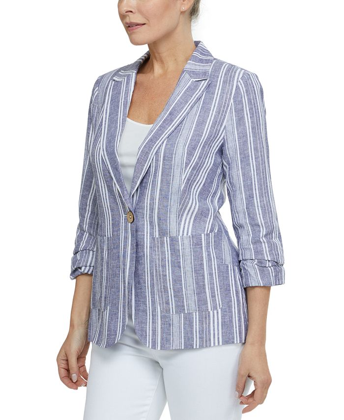 Laundry by Shelli Segal Ruched-Sleeve Blazer - Macy's