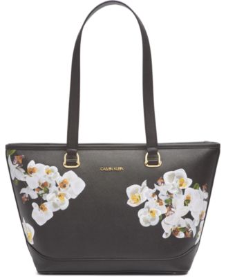 calvin klein janae orchid logo print crossbody