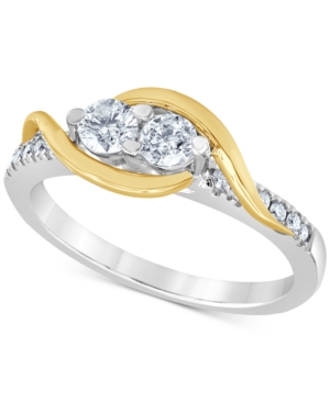 image of Diamond Two Souls Engagement Ring (1/2 ct. t.w.) in 14k Gold & White Gold
