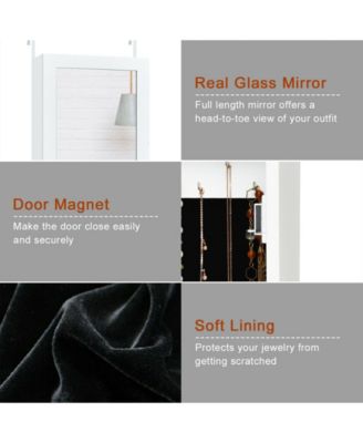 Door Mounted Mirrored Jewelry Cabinet