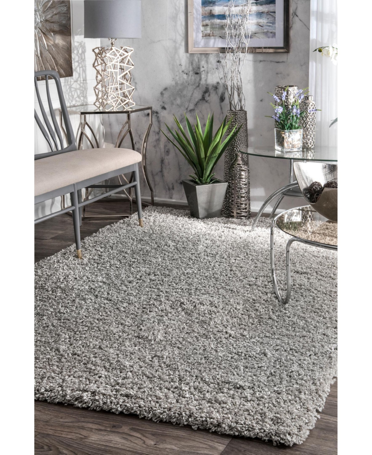 nuLoom Easy Shag Contemporary Marleen Solid Area Rug