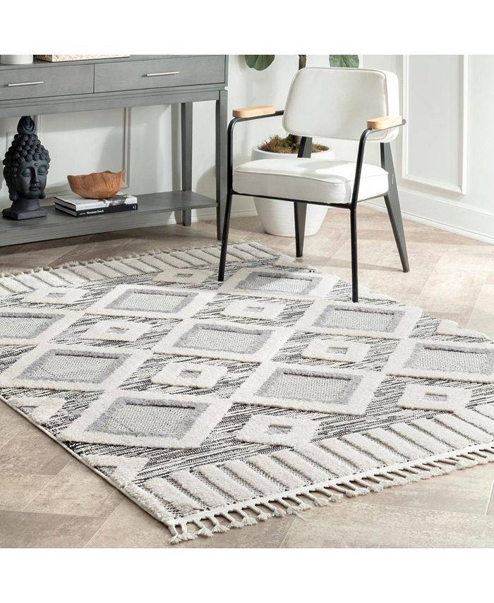 nuLoom Lorden Theola Geometric High-Low Gray 6'7