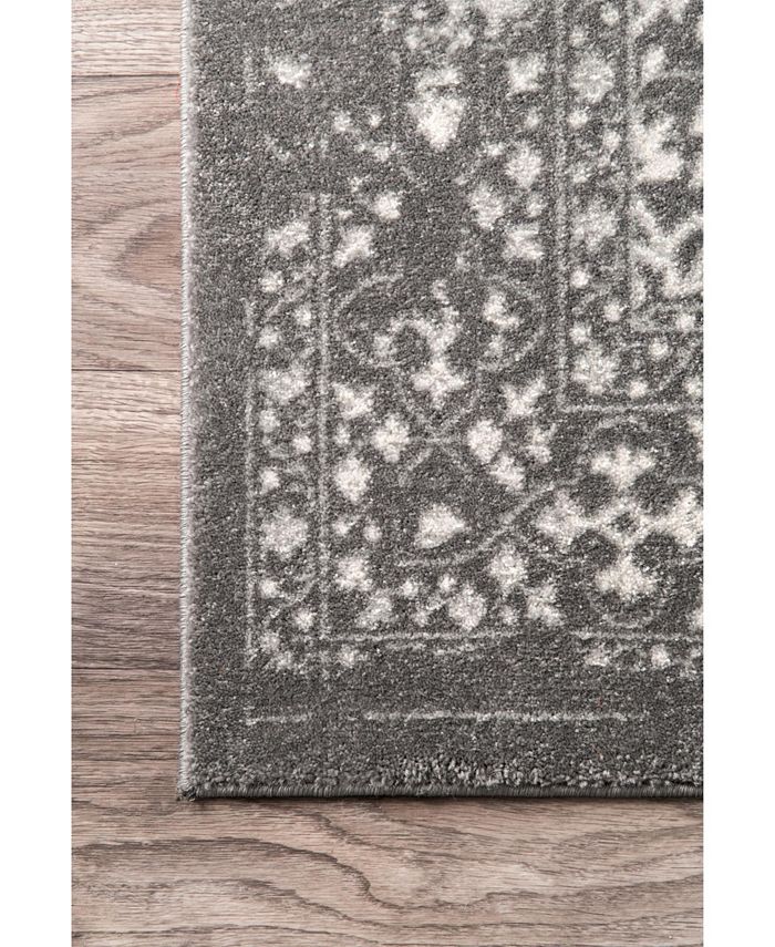 nuLoom Bodrum Oriental VintageInspired Odell Silver 5' x 7'5" Area Rug