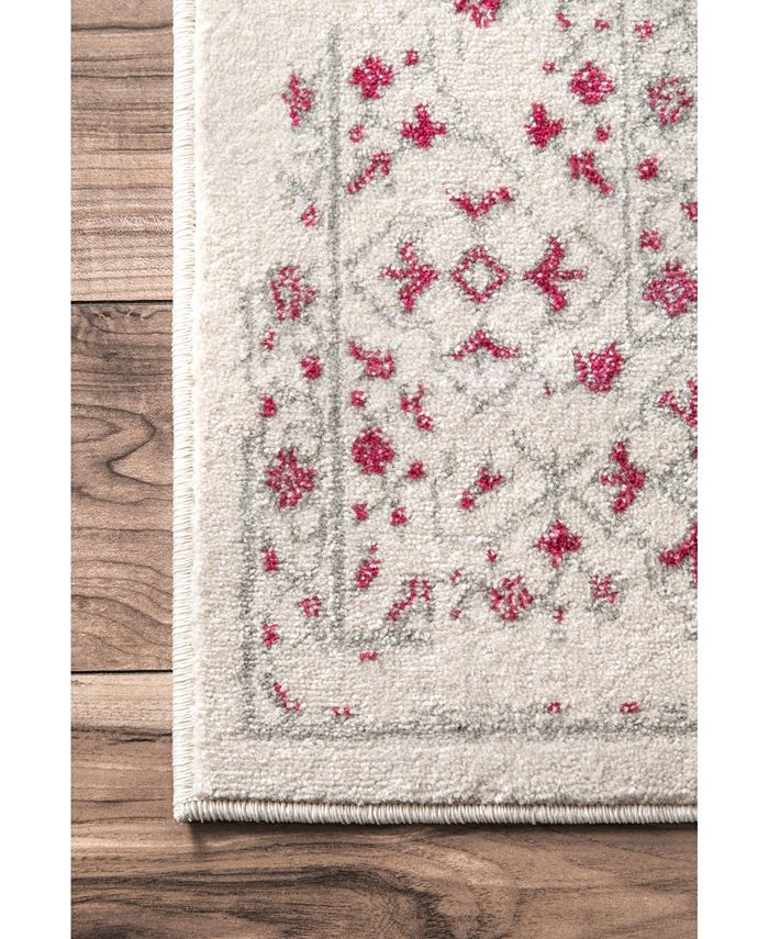 nuLoom Bodrum Oriental VintageInspired Odell Pink 5' x 7'5" Area Rug