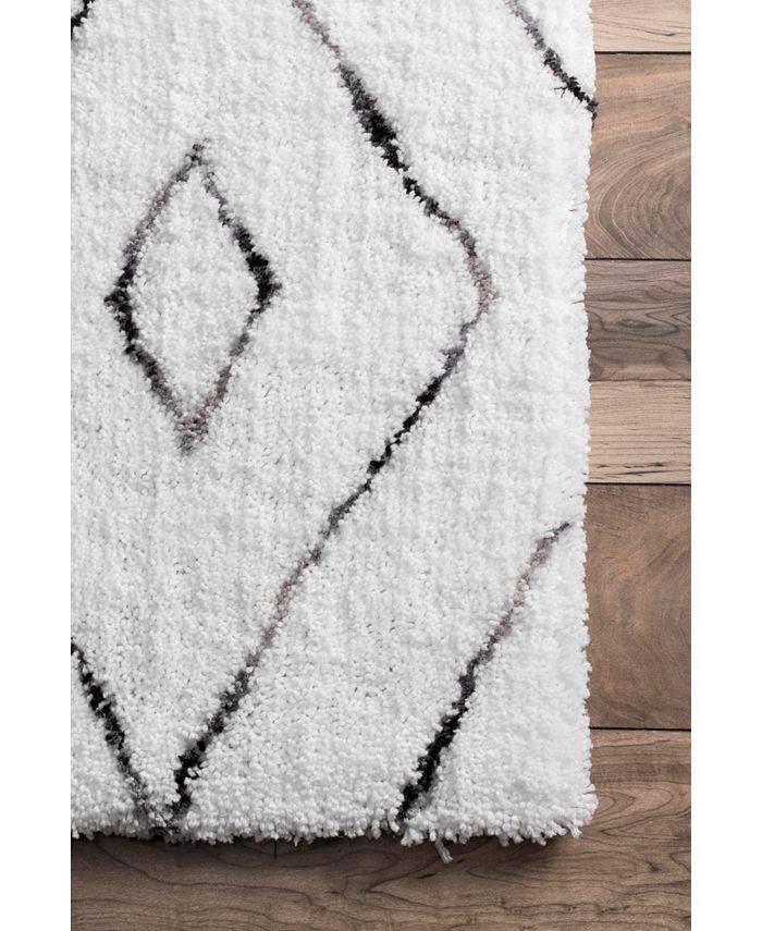 nuLoom Kazbar Lauren Lattice White 3' x 5' Area Rug - Macy's