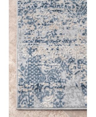 Terra Wilde Tribal Distressed Blue Area Rug