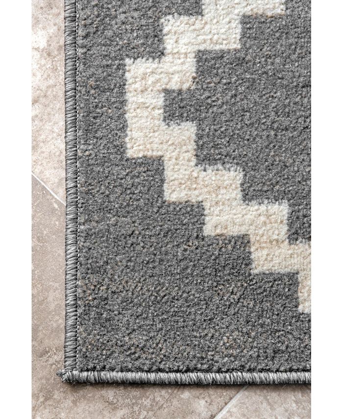 nuLoom Manor Geometric Faustina Gray 6'7" x 9' Area Rug Macy's