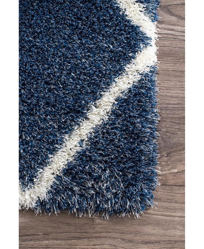 nuLoom Plush Shag Soft and Plush Diamond Blue 4' x 6' Area Rug Macy's