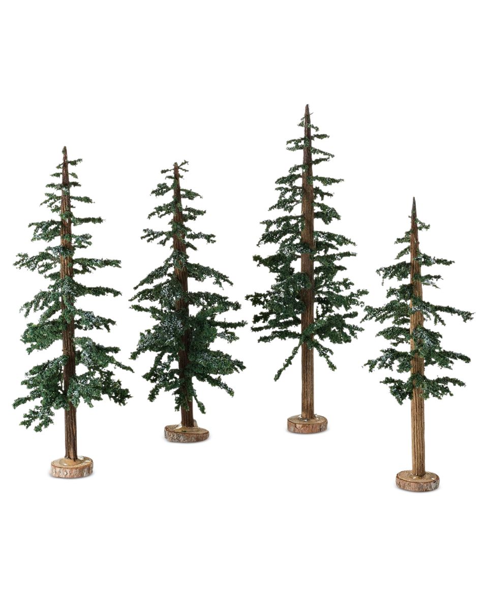 Department 56 Set of 4 Winter Lodge Pines   Holiday Lane