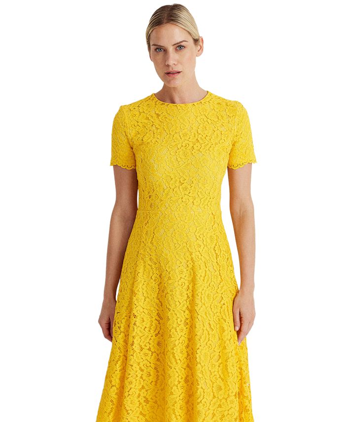 Lauren Ralph Lauren Lace Fit-and-Flare Dress - Macy's