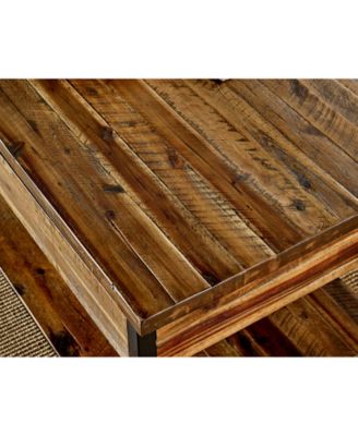 Claremont Rustic Wood Coffee Table with Low Shelf