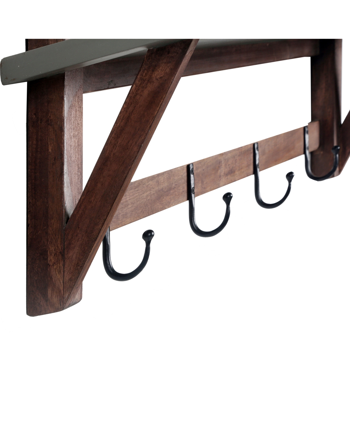 Alaterre Furniture Brookside Cement-Top Wood Entryway Coat Hook