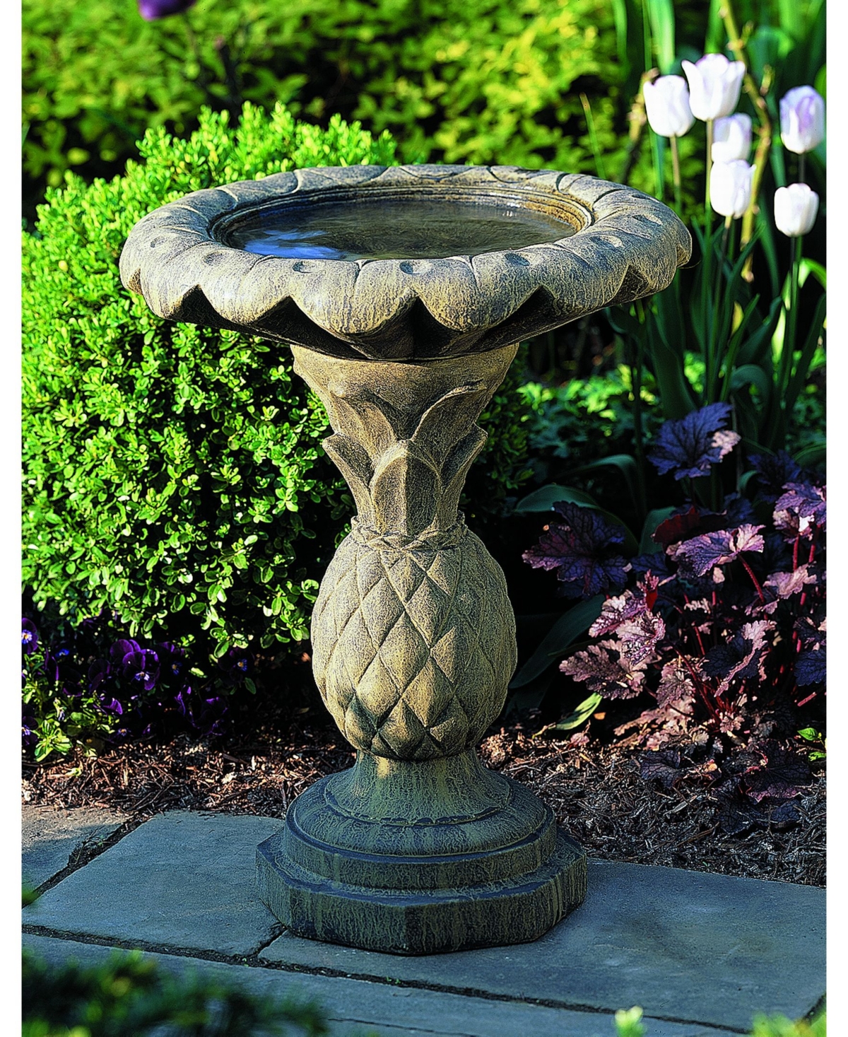 Pineapple Birdbath - Slate