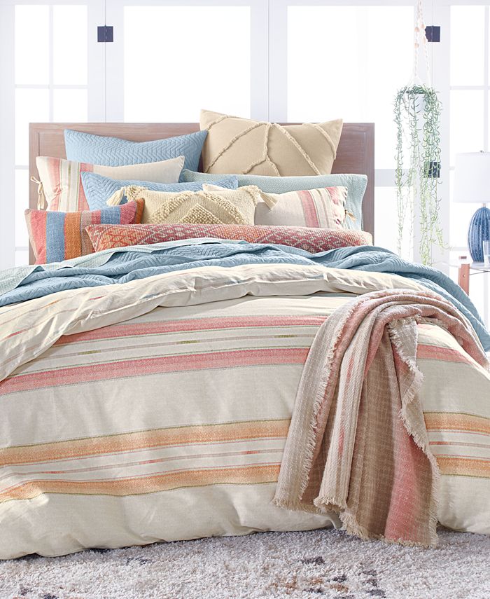 Lucky Brand Closeout Baja Stripe Quilted 230 Thread Count 3 Pc King Comforter Set Created For Macy S Reviews Comforters Fashion Bed Bath Macy S