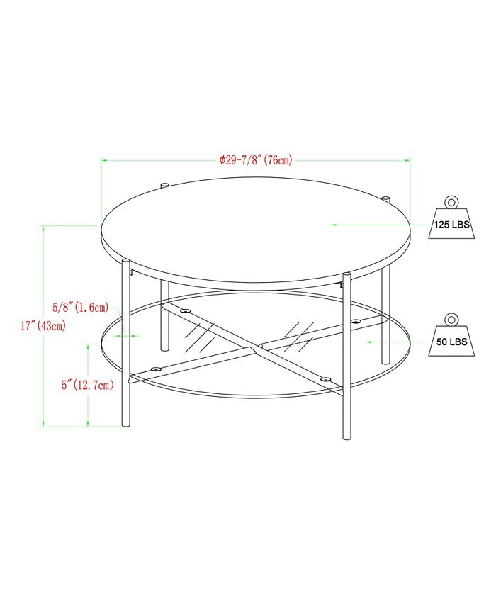 Walker Edison 2Piece Round Coffee Table Set Macy's