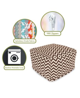 Chevron Ottoman Square Pouf with Removable Cover 27" x 17"