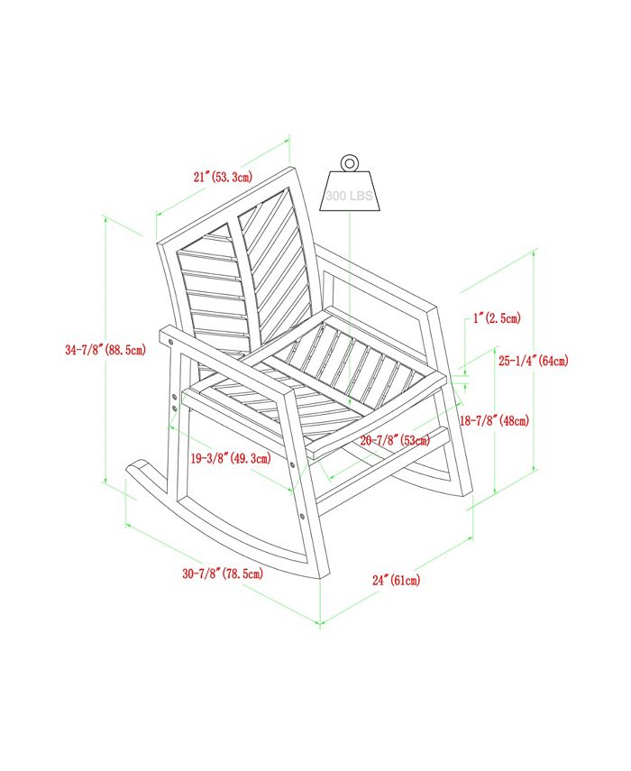 Walker Edison Outdoor Chevron Rocking Chair Macy's