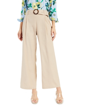 INC INTERNATIONAL CONCEPTS INC PLEATED BUCKLED WIDE-LEG PANTS, CREATED FOR MACY'S